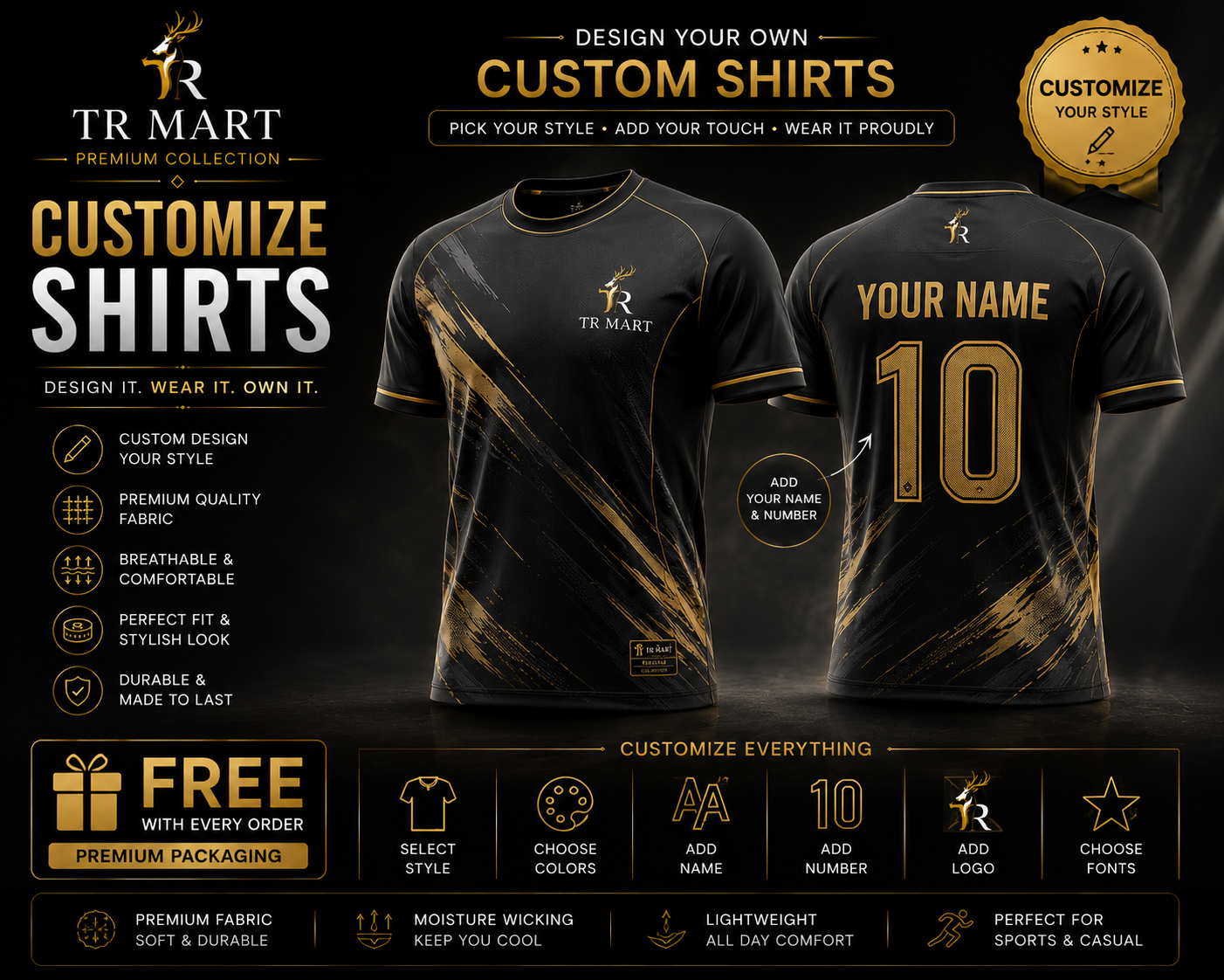 CUSTOM SHIRTS AND TRACKSUITS